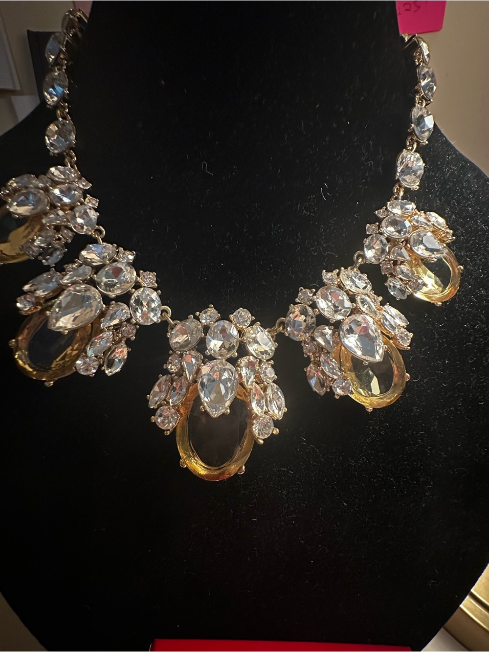 Talbots Crystal and Gold Statement Necklace - Women Jewelry